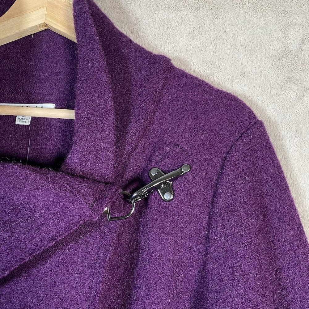 Northstyle Coat M Lightweight Boiled Wool Crossover Wrap Clasp Pockets Lagenlook - Picture 5 of 15